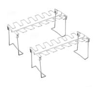 Support de cuisse et d'aile de poulet en acier inoxydable avec 14 emplacements pour une cuisson uniforme sur le gril et design pliable pour des repas de barbecue juteux