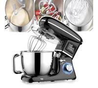 Support de cuisson de 6,2 L (crochet pétrisseur), mélangeur électrique sur pied, avec impulsion, bol mélangeur en acier inoxydable + protection anti-éclaboussures amovible, écran LED, facile à