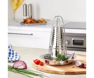 Support de cuisson verticale Inox pour poulet Four Barbecue KUCHENPROFI