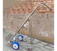 Support de Cylindre Gaz Chariot à réservoir d'oxygène pliable simple pour hôpital/usine/laboratoire, chariot de transport à 4 roues en acier inoxydable pour réservoir d'azote, support de réservoir de