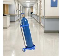 Support de Cylindre Gaz Diable À Cylindre Inclinable/Chariot Pour Hôpital | Base Stable Réduisant Les Oscillations, Disponible En Hauteurs, Support D'anneau En Acier Sécurisé(2pcs,H - 110cm(43.3"))