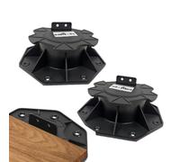 Support de dalle, socle de dalle en bois | 2 supports de dalles en bois réglables en hauteur,Plancher de système de base de hangar en dalles, socles de roulement de patio pour panneaux de sol, carreau