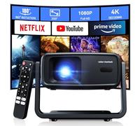 Support de décodage pour projecteur 4K, projecteur avec WiFi et Bluetooth, mini projecteur natif 1080p, rotation à 180 ° avec clé de voûte automatique, écran portable de 200 pouces, projecteur
