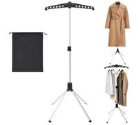 Support de défroisseur vapeur pour vêtements, avec base rotative à 360°, pliable, hauteur réglable, pour repassage, séchage et rangement, noir