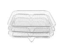 Support de déshydrateur de friteuse, 3 pièces empilables en acier inoxydable, déshydrateur multicouche, accessoires de 8 pouces pour marmite, autocuiseur, moule à gâteau rond (Carré)
