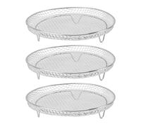 Support de déshydrateur de friteuse, 3 pièces empilables en acier inoxydable, déshydrateur multicouche, accessoires de 8 pouces pour marmite, autocuiseur, moule à gâteau rond (cercle)