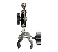 Support de diffusion en direct avec tête sphérique filetée de 0,6 cm - Support de caméra d'action double prise - Extension de bras en aluminium robuste pour caméra d'action de moto