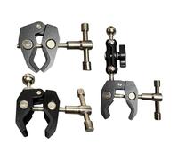 Support de diffusion en direct avec tête sphérique filetée de 0,6 cm - Support de caméra d'action double prise - Extension de bras en aluminium robuste pour caméra d'action de moto