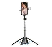 Support De Diffusion En Direct Pour Téléphone Portable, Quadripode Télescopique Bluetooth Pour Caméra Selfie, Hauteur : 104 Cm (Alliage D'aluminium + Double Éclairage De Remplissage) - 102 Cm (Alliage
