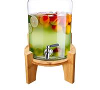 Support de distributeur de boissons - Base ronde en bois,Porte-distributeur de limonade de comptoir - Pour bar, maison, école, église, buffet, marchés en plein air, vacances, mariage, anniversaire