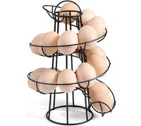 Support de Distributeur Oeuf Support à Oeufs Spirale,Porte-Oeufs Paniers à œufs en Métal Chrome, Antidérapant Œuf Stockage Supportd pour Œufs Panier Distributeur Rangement Contient Environ 12-18 Oeufs