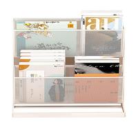 Support de documentation pour présentoir de catalogue - Support de livre en fer, métal de dimension externe 33,0x16,0x30,0 cm, composant de stabilité de stockage en diagonale, pièce métallique de poid