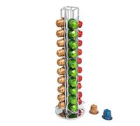 Support de dosette de café - Support de capsules - Rack de rangement rotatif à 360° - Rack de tour - Rack vertical en métal pour plan de travail de cuisine, bureau, pantry, café, pause maison