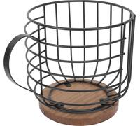 Support de dosettes de café en forme de mug Panier de stockage de capsules de café pour comptoir de café Bar Tabletop Cuisine Living Room Wordless Black