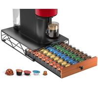 Support de dosettes de café en métal pour 50 capsules Nespresso Vertuo et 50 dosettes Dolce Gusto, HFHOME Nespresso Vertuoline Organiseur de tiroir à capsules pour machine à café