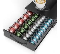 Support de dosettes de café multifonction pour Nespresso Vertuo avec 48 à 24 capsules Vertuoline et 32 dosettes Dolce Gusto, tiroir de rangement coulissant en métal antidérapant