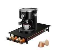 Support de dosettes de café pour capsules Nespresso - Rangement en métal avec tiroir coulissant - Grande capacité - 36 dosettes - Organiseur antidérapant pour capsules de café - Noir - Pour cuisine,