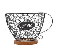 Support de dosettes de café pour comptoir, panier de rangement de capsules de café en métal (Noire)