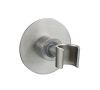 Support de douche à ventouse, Support de pommeau de douche à main en laiton, montage mural adhésif, pivotant à 360°, 1/2 pouce, brossé