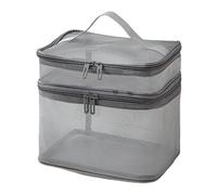 Support de douche en maille - Sac à cosmétiques en maille - Sac de maquillage double couche en nylon - Grande capacité pour femme, Gris, Consulte la descripción, Voir description