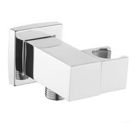 Support de douche encastré en laiton avec sortie murale moderne finition PVD Construction en cuivre Compatible avec douchette standard de 1,27 cm 11 x 7 x 6 cm pour salle de bain (ouverture latérale