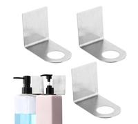 Support de douche pour shampooing | Lot de 3 crochets en acier inoxydable avec film autocollant - Support mural adhésif pour salle de bain douche | Pour bouteille après-shampoing, distributeur de