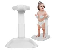Support de douche réglable pour bébé de 6 à 36 mois, pliable avec base élargie renforcée, trous de drainage intégrés et coussinets antidérapants gris