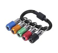 Support de Douille Magnétique, Porte-embout à Tige Hexagonale 1/4 Résistant à la Rouille, 5 Barres d'extension, Portable avec Porte-clés pour Réparation Industrielle (Mousqueton noir)