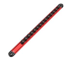 Support de douilles magnétique - 41 x 2,8 cm 14 boucles | Rail de douilles | Organiseur de douilles | Petit, moyen, grand Fei avec interface de boucle 6,3 mm, 10 mm, 12,5 mm | Solution d'outils pour