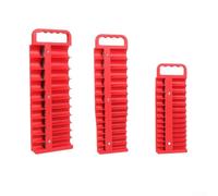 Support de douilles robuste pour douilles de 6,35 mm avec aimants puissants et prise en main ergonomique pour l'organisation d'outils de mécanicien (rouge)