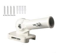 Support de drapeau avec réglage à 180 degrés pour fixation sûre sur les murs et les poteaux de lampe (blanc)