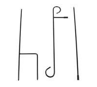 Support de Drapeau Commémoratif pour Jardin, Tige 38 Pouces en Fer Noir | Installation Facile, Résistance aux Intempéries, Base Stable, Style Rustique, pour Sépultures Familiales et Fêtes