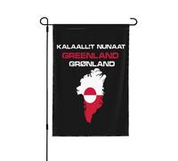 Support de drapeau Kalaallit Nunaat avec motif du Groenland à vendre, 30 x 45 cm, bannière de jardin double face pour extérieur.