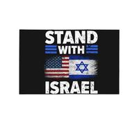 Support de drapeau pour voiture 12x18 pouces avec drapeaux israélien et américain, drapeau double face de soutien à Israël, drapeau à pince pour fenêtre de voiture « J’aime Israël » (sans mât)
