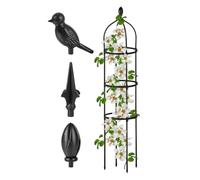 Support de en treillis d'obélisque - Échafaudage d'escalade en métal - Structure de jardin durable pour pois, haricots, fleurs, balcon, terrasse, terrasse, parterre surélevée, arrière-cour