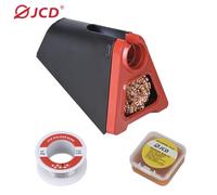 Support de fer à souder en alliage d'aluminium JCD 820 avec boule de cuivre de nettoyage pour soudure, fil de soudure et kit de support de flux RMA noir