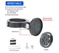 Support De Feu Arrière De Vélo,Support De Tige De Selle Pour Magene L508 Bryton R300l Garmin Varia Radar Rétroviseur Rtl510 515 500 - Type Aluminum B13alc Gmn