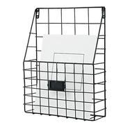 Support de fichiers Mural - Support de Rangement pour Organisateur de fichiers muraux | Panier d'étagère métal, décor Moderne, Porte-revues pour la Maison, Le Bureau, l'entrée, la Salle de Bain, AC