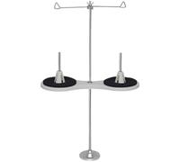 Support de fil à double bobine pour machine à coudre, porte bobines en métal pour usage domestique et industriel, tige en T avec base lestée, rangement stable des fils, ton argenté compact
