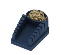 Support de fil à souder avec 6 rainures en V - Base en silicone résistant à la chaleur et brosse en laiton pour une soudure stable dans la réparation électronique (gris foncé)