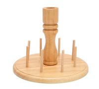 Support de fil en bois, 8 bobines, support de canette en bois de hêtre pour broderie, quilting, couture, support organisateur de fil compact avec rangement d'épingles pour les