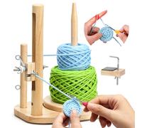 Support de fil pour les débutants, 2 en 1 support de guide de fil, filateur de fil en bois avec clip, régulateur de tension de fil outil de bagues magiques, grand aidant pour crocheteurs