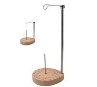 Support de fil pour machine à coudre - Support de fil réglable avec base de 13,5 x 11,5 x 2,5 cm - Support de bobine de hauteur réglable de 6,3 à 15,5 pouces avec base en bois