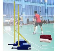 Support De Filet De Badminton Portable,Poteaux De Volley-Ball Avec Filet, Hauteur Réglable 1,5 à 2 M,Avec Roulettes,équipement D'entraînement Sportif Pour Le Volley-Ball Et Le Badminton