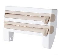 Support de film étirable de cuisine avec feuille d'aluminium - Porte-serviettes réglable 40 x 25 cm (couleur kaki)