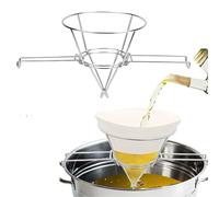 Support de filtre à huile de friteuse de 9,3 pouces, support de filtre conique de sirop d'érable en acier inoxydable 304 avec bras pliant, support de filtre à huile de cuisson