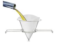 Support de Filtre à Huile pour Friteuse - Porte-Filtre pour Huile de Cuisson,Support de Passoire en Inox avec Bras Pliants pour Filtration d'Huile de Cuisson en Cuisine, Restaurant et Hôtel