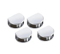 Support de fixation à pince, Pince de fixation en alliage Zinc for verre, 4 pièces, for 6 à 12mm, argent, for salle bains, meubles cuisine(L)