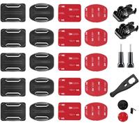 Support de Fixation Adhésif Incurvé et Plat,26 Pièces Support de Casque pour Gopro,Fixation Attache Adhésif avec 3M Sticker,Fixation de Casque pour Gopro et Caméras d'action