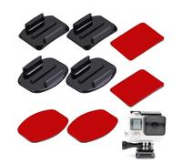 Support de Fixation Adhésif Incurvé et Plat,4PC Support de Casque pour Gopro,Support De Caméra pour Casque 360,Fixations Adhésives Incurvées et Plates,Fixation de Casque pour Gopro et Caméras d'action